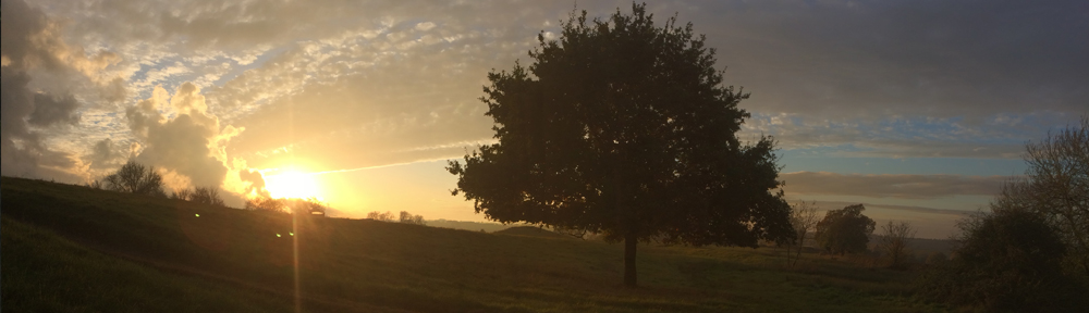 Cublington medieval village at sunset